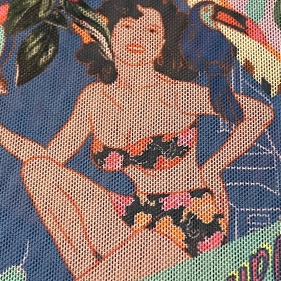 Peppermayo Exclusive Locals Only Mesh Cropped Tee - Postcard Travels Size 4 - Picture 5 of 6
